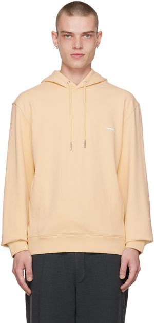 Solid Homme Pull à capuche jaune à broderie