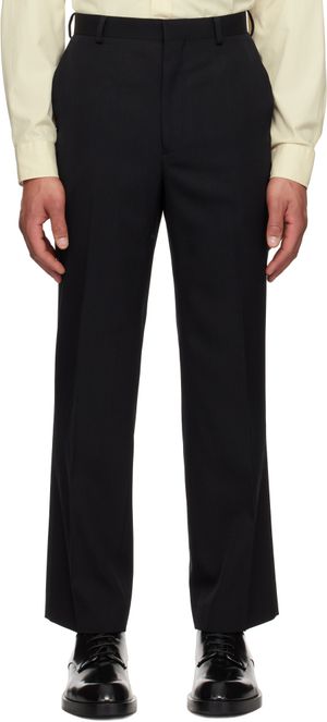 AURALEE Black Light Wool Max Gabardine Trousers