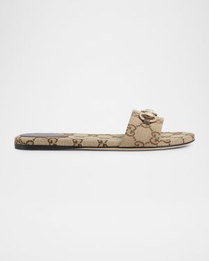 GG Canvas Siaga Slide Sandals