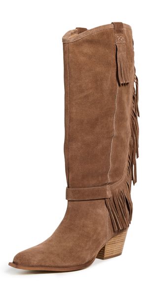 Free People Faith Fringe Western Boots Sand 9.5