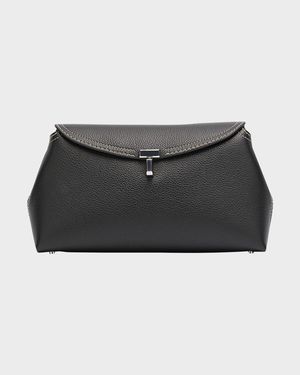 T-Lock Top Handle Bag in Pebble Grain Leather