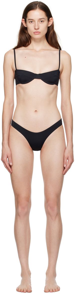 Haight Ensemble de haut de bikini rétro et culotte de bikini Leila noirs