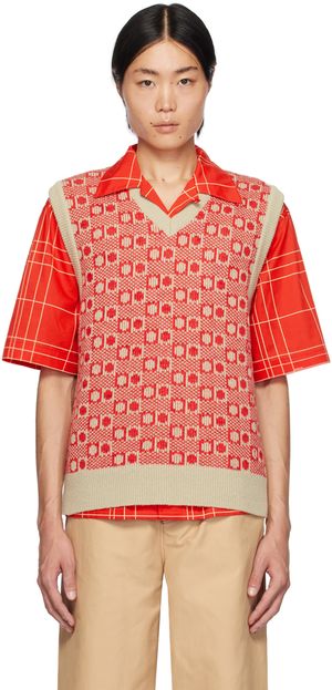 Marni Red Jacquard Vest