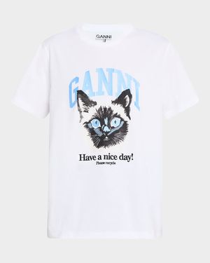 Basic Jersey Cat Relaxed T-Shirt