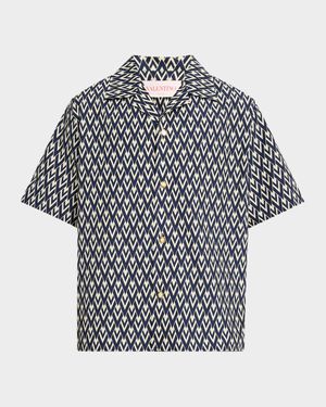 Men's Bowling Shirt with Toute La V Print