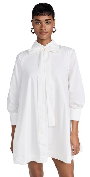 English Factory Bow Shirt Dress White S