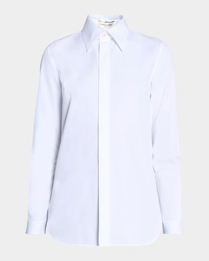 Cotton Button-Front Blouse