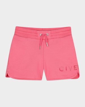 Girl's Logo-Print Fleece Shorts, Size 4-6