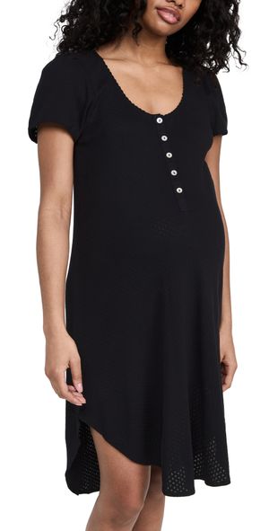 HATCH The Pointelle Nightgown Black 2