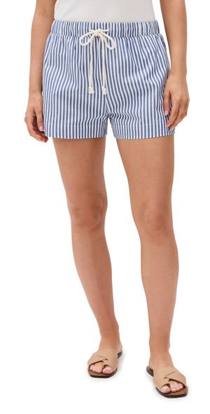perfectwhitetee Riley Woven Striped Shorts Chambray/Putty Stripe XL