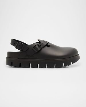 Tokio Exquisite Flatform Leather Clogs