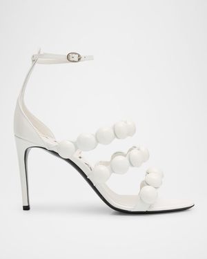 Patent Bubble Ankle-Strap Sandals