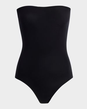 Ballet Strapless Microfiber Thong Bodysuit