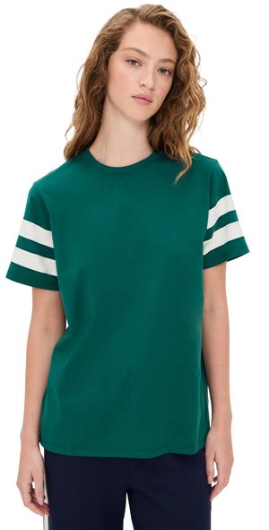 Clare V. Original Varsity Tee Deep Pine/Cream S