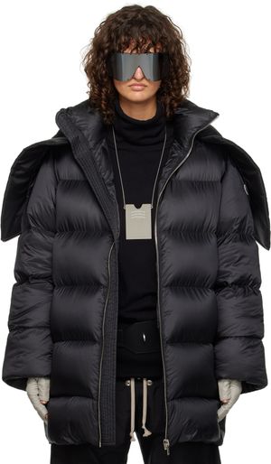 Rick Owens Moncler + Rick Owens Black Hooded Cyclopic Jacket