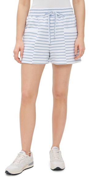 Splendid Cassie Terry Stripe Shorts White/Seaport S