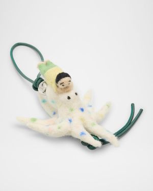 Kid and Octopus Bag Charm in Wool Felt