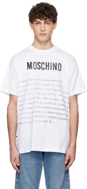 Moschino White Message Print T-shirt
