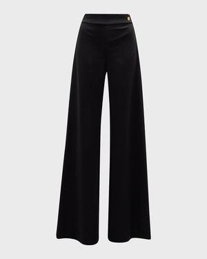 Anouk High-Rise Straight-Leg Crepe Jersey Pants