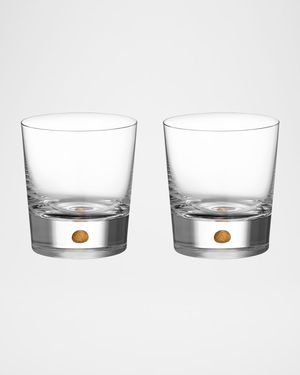 Intermezzo Gold Double Old Fashion Glasses, Set of 2