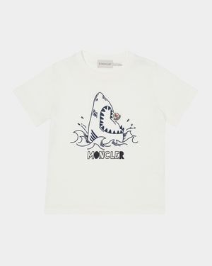 Boy's Shark Eating Logo Short-Sleeve T-Shirt, Size 8A-10A