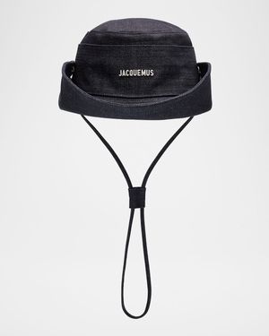The de-Nimes Logo Cotton Denim Bucket Hat