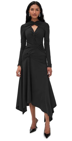 A Potts Handkerchief Twist Dress Black XL