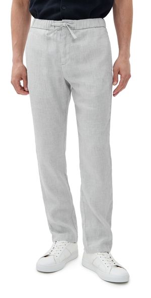 Frescobol Carioca Oscar Linen Chinos Light Melange Grey 28