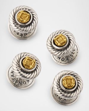 Men's Kavos Sterling Silver and Bronze Tuxedo Stud Set