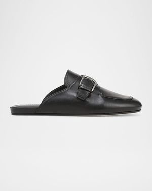 Minetta Leather Buckle Mules