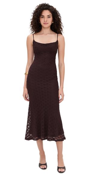 BARDOT Adoni Mesh Midi Dress Dark Choco 10