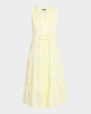 Edison Tiered Geo-Embroidered Midi Dress