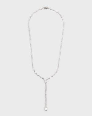 Mixed-Cut Cubic Zirconia Y-Drop Necklace