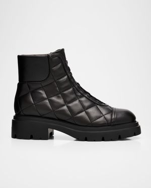 Hudson Quilted Leather Hiker Booties