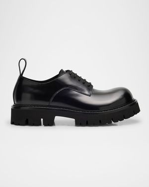 Men's Leather Chunky Lug-Sole Derby Shoes
