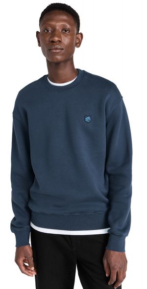 Maison Kitsuné Tonal Fox Head Patch Comfort Sweatshirt Ink Blue S