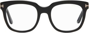 TOM FORD Black Full Rim Square Blue Block Glasses