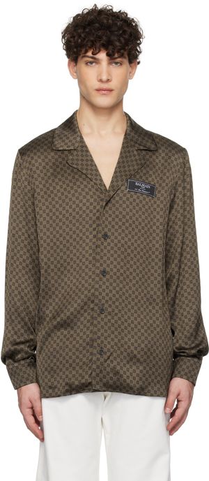 Balmain Brown Monogram Shirt