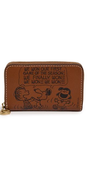 Coach Coach x Peanuts Small Zip Around Card Case B4/Hazelnut One Size