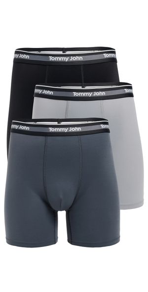 Tommy John Comfort Micro 6 Boxer Briefs 3 Pack Black/Turbulence/Monument L