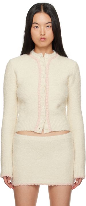 GUIZIO Off-White Palmyra Knit Cardigan