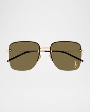YSL Rimless Square Metal Sunglasses