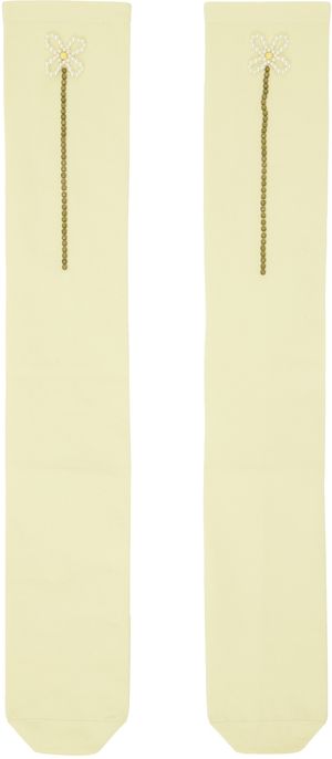 Simone Rocha Off-White Beaded Socks