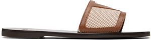 Valentino Garavani Off-White & Brown Viva Superstar Slide Sandals