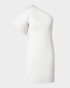 One-Shoulder Structured-Sleeve Mini Dress