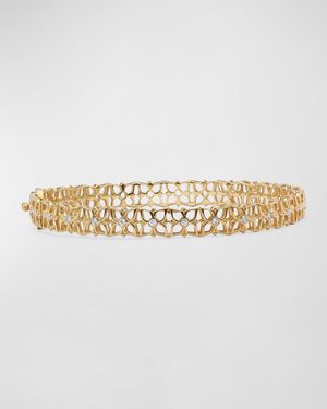 White Diamond Signature Bangle in 18K Gold