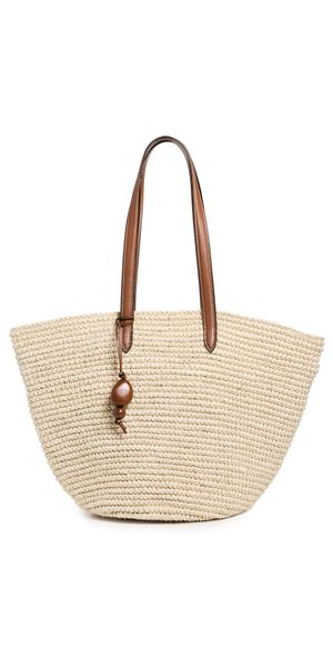 Hunting Season Market Tote In Fique Natural White/Cognac One Size