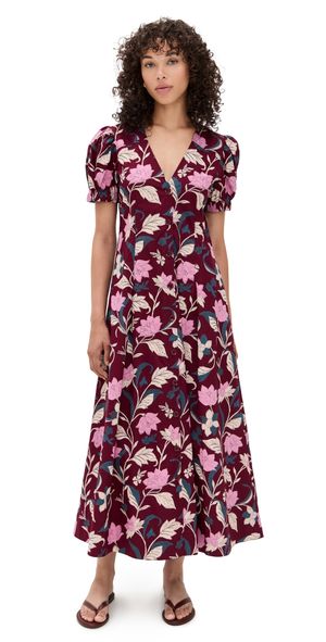 Apiece Apart Dia Maxi Dress Essa Floral Merlot 4
