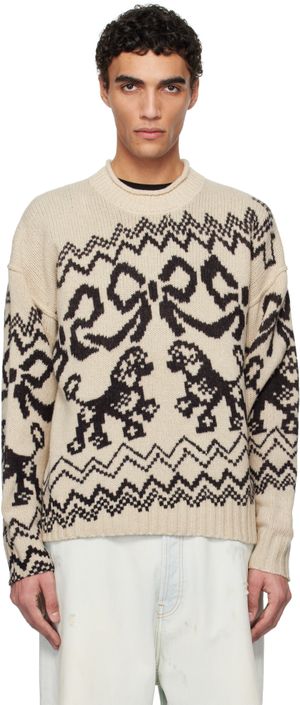 Acne Studios Off-White & Black Animation Sweater