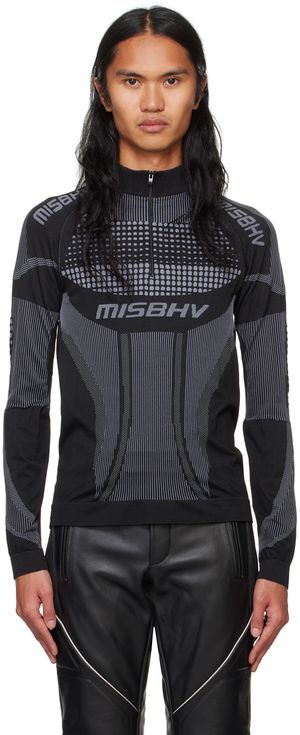 MISBHV Black Sport Europa Quarter-Zip T-shirt